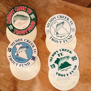 Vintage 90s Muddy Creek TU Trout Fund Stickers